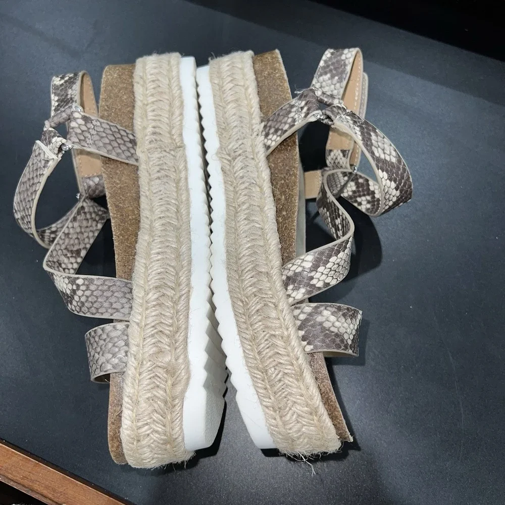 Dolce Vita Iman Sandals Espadrille Platform BOHO Snake Leather Size 6.5